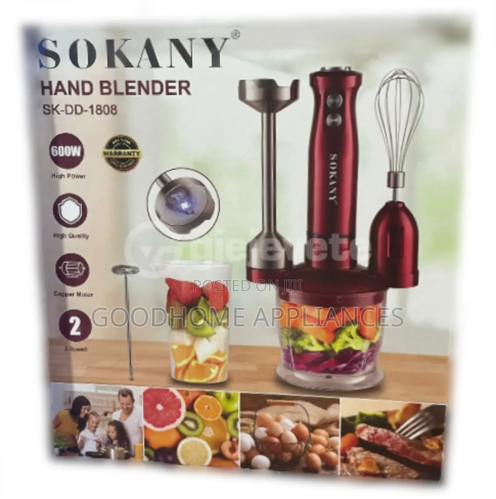 Sokany 5 in 1 Hand Blender 600w