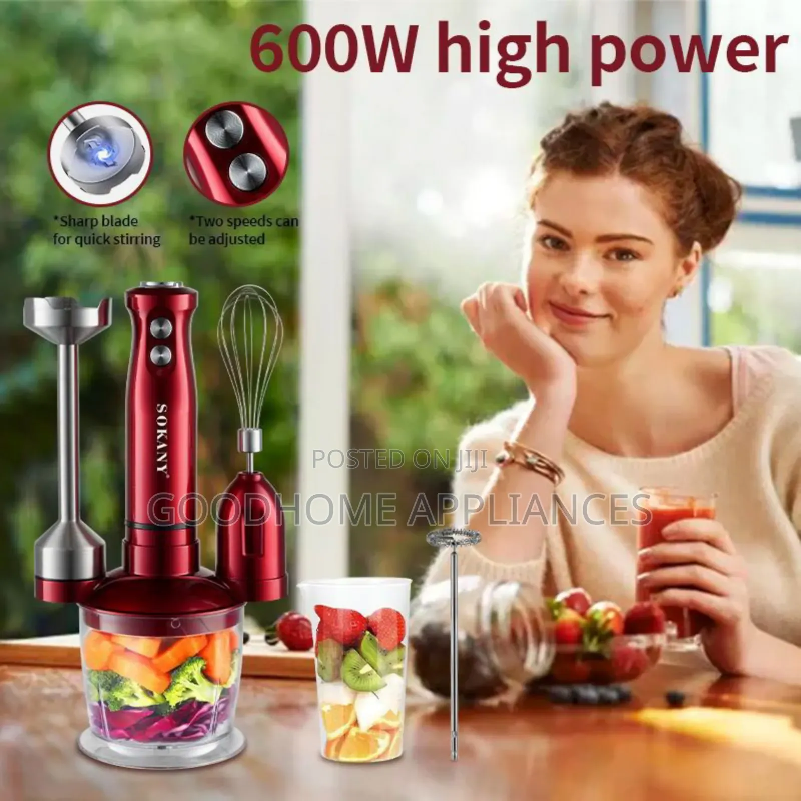 Sokany 5 in 1 Hand Blender 600w