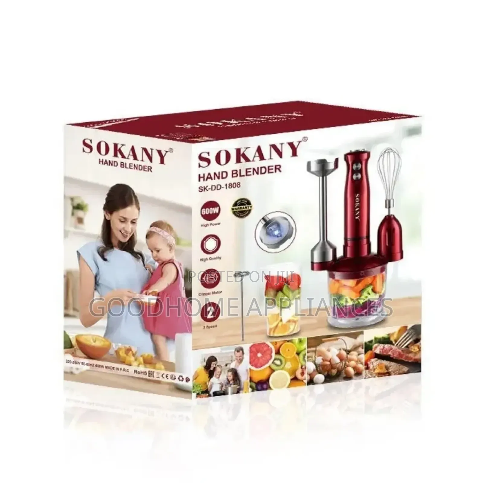 Sokany 5 in 1 Hand Blender 600w