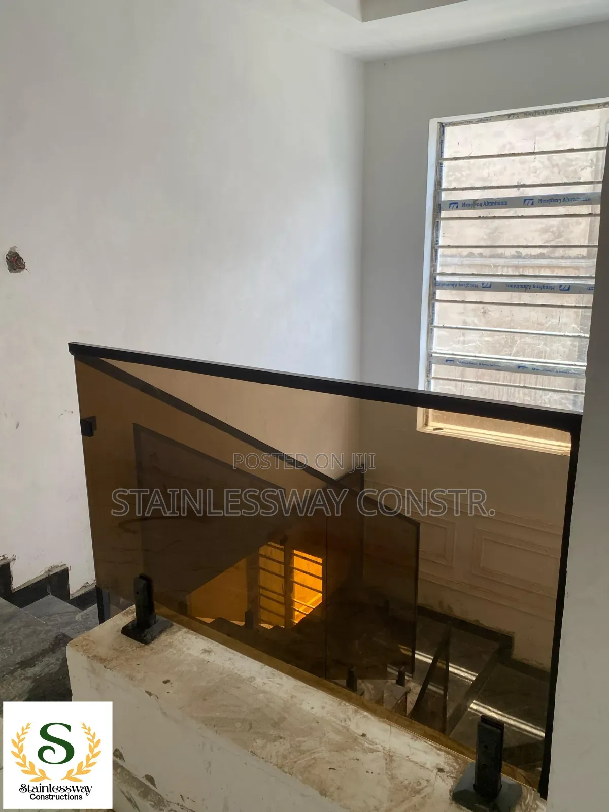 Tampered Tinted Brown Glass Railing