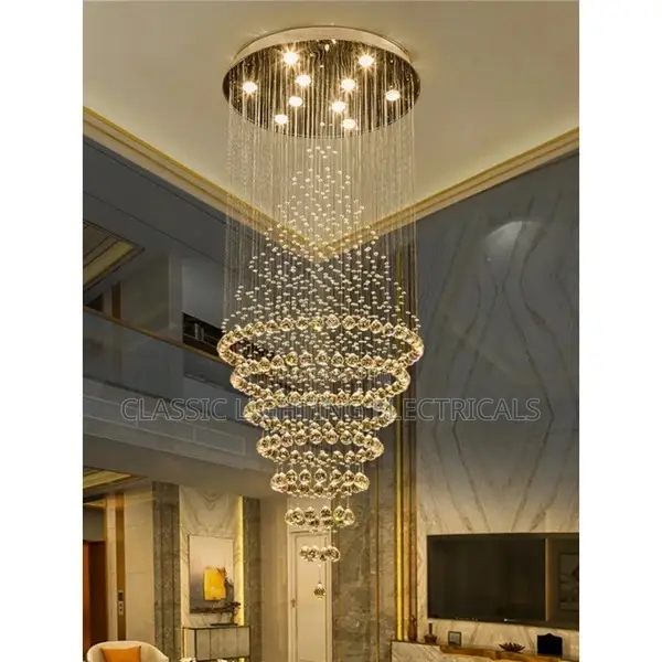 Modern Luxury Led Crystal Chandelier Lamp Stair Lights
