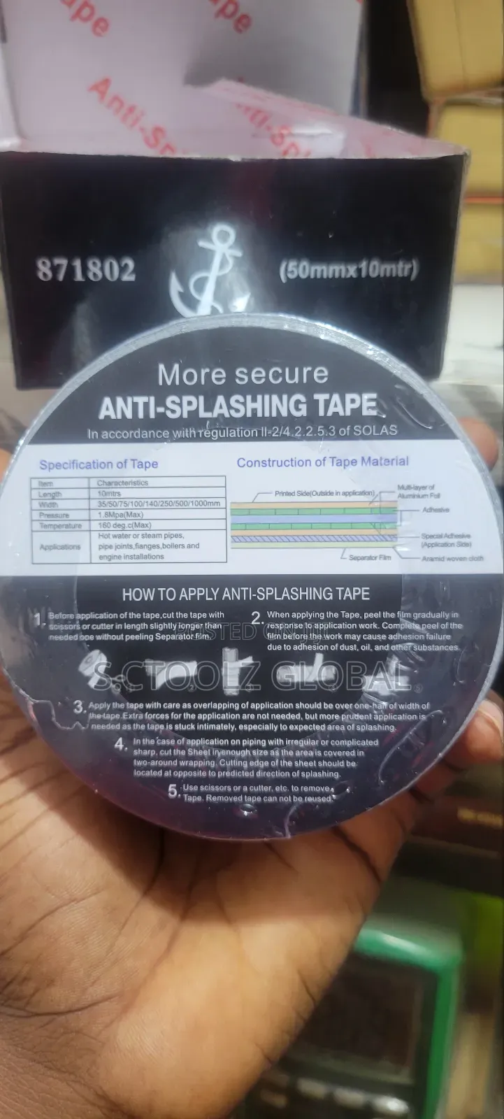 Anti-Splashing Tape