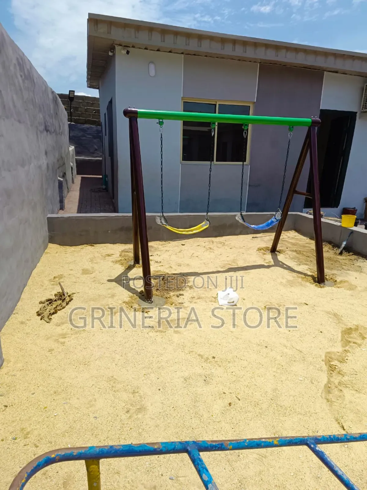 Outdoor Iron Playground Swing-2 Seaters