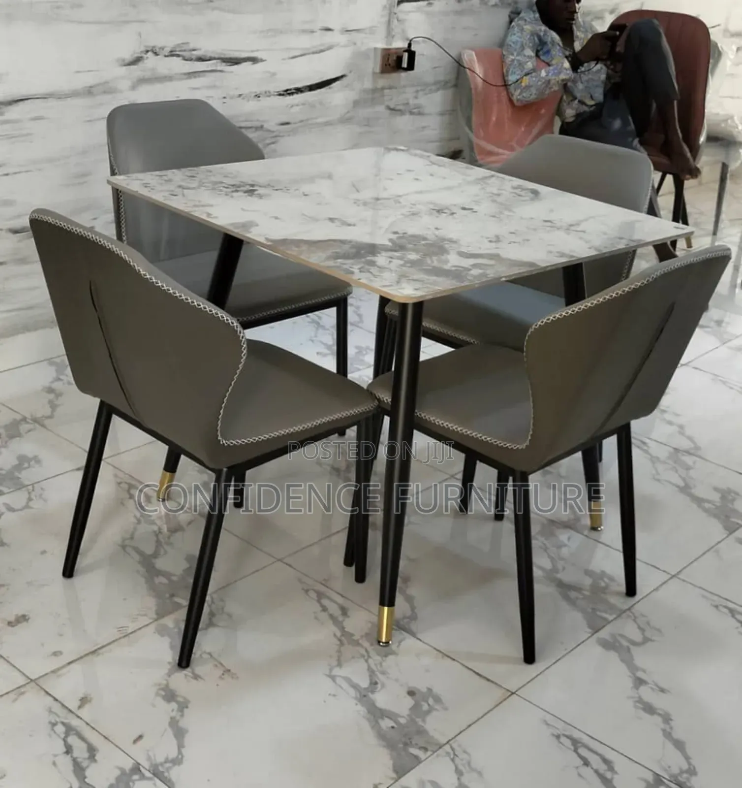 High Quality Marble Dining Table With 4 Chairs