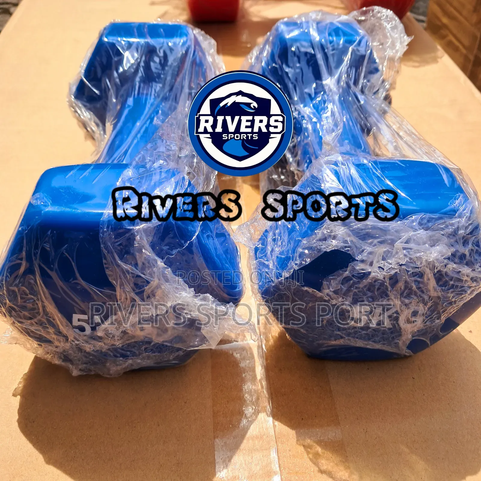 A Pair of 5kg Vinyl Dumbbell