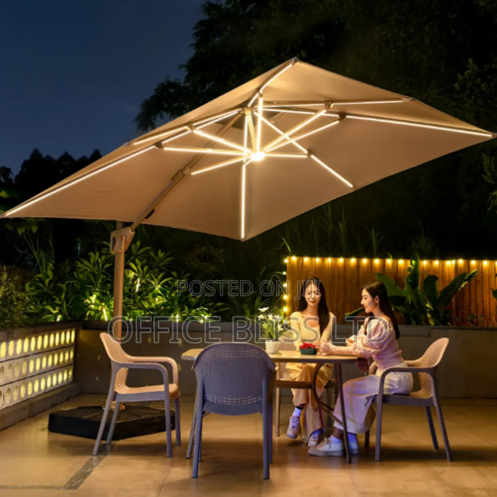 High Quality Sola Led Light Sunshade Umbrella