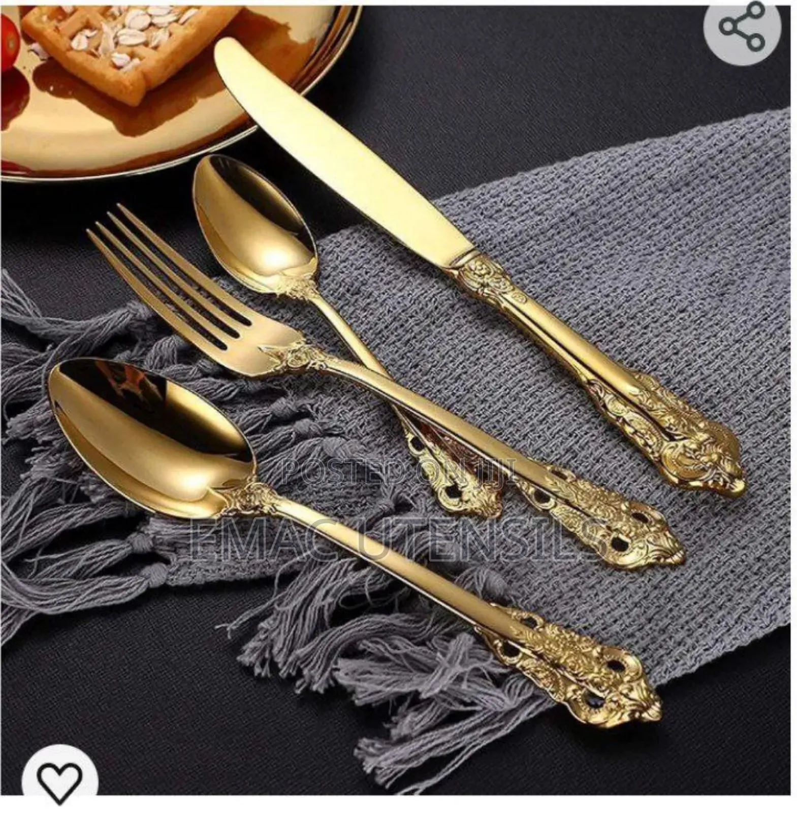 24pcs Luxury Royal Gold Cutleries