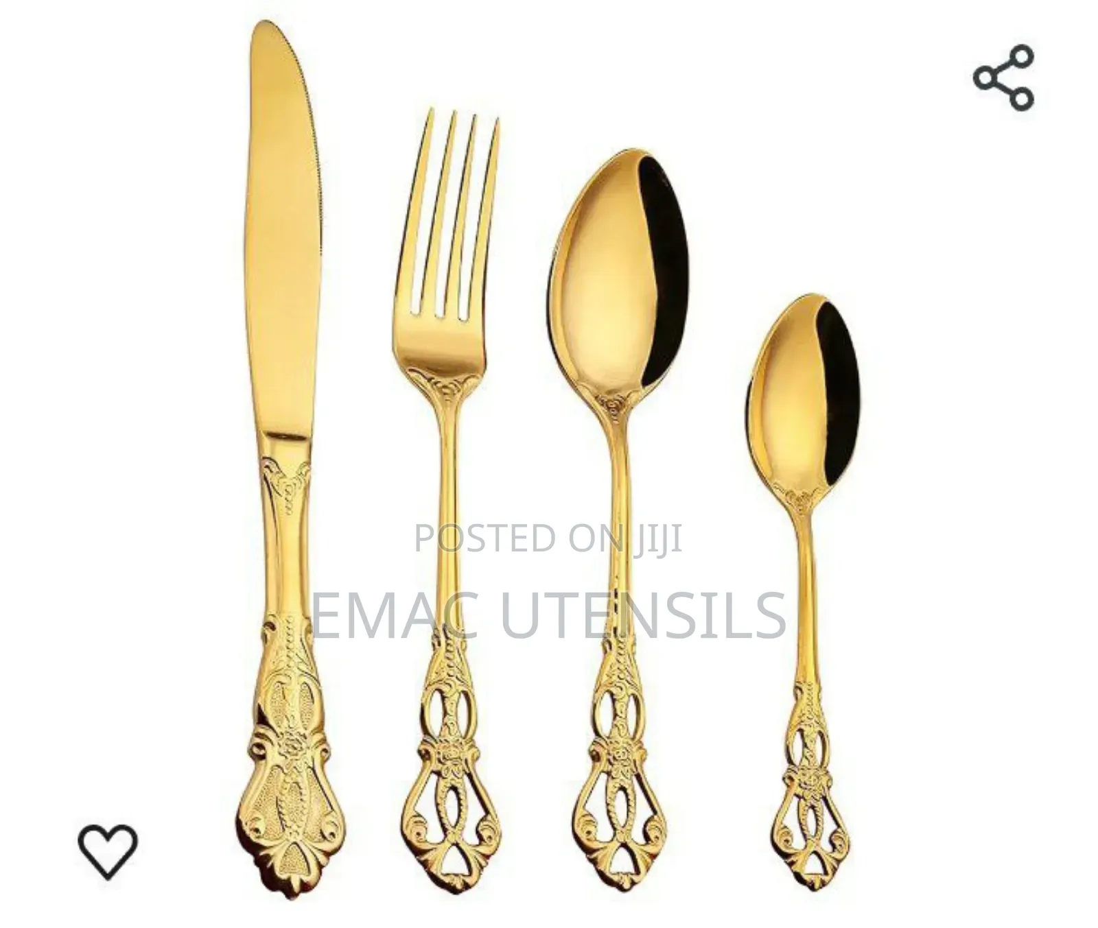 24pcs Luxury Royal Gold Cutleries