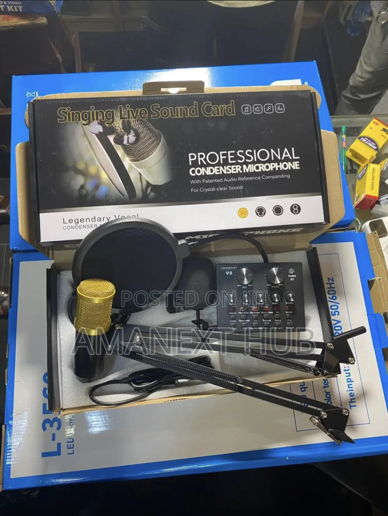 Professional Condenser Microphone With Sound Card