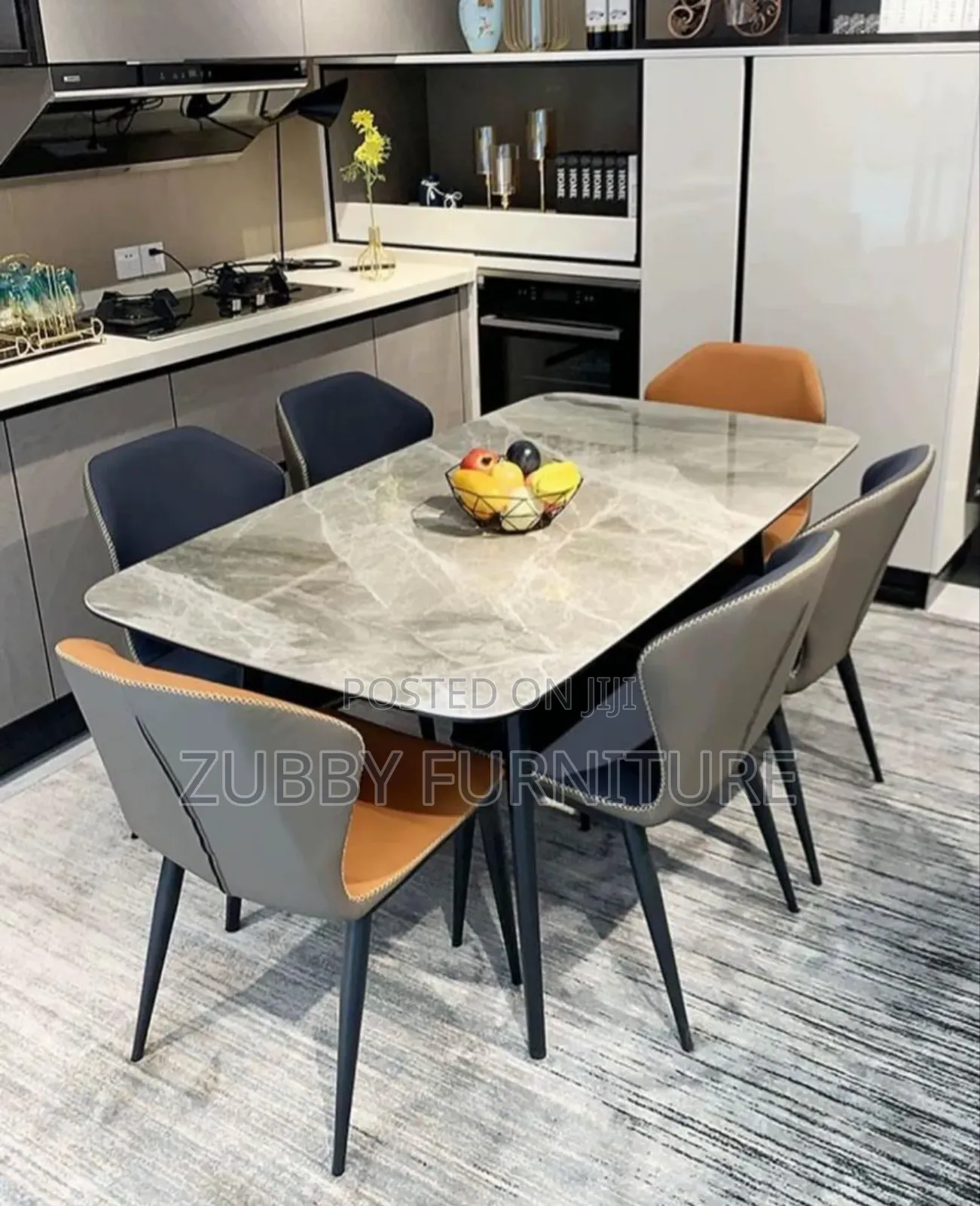 High Quality and Imported Marble Top Dining Table by 6 Chair