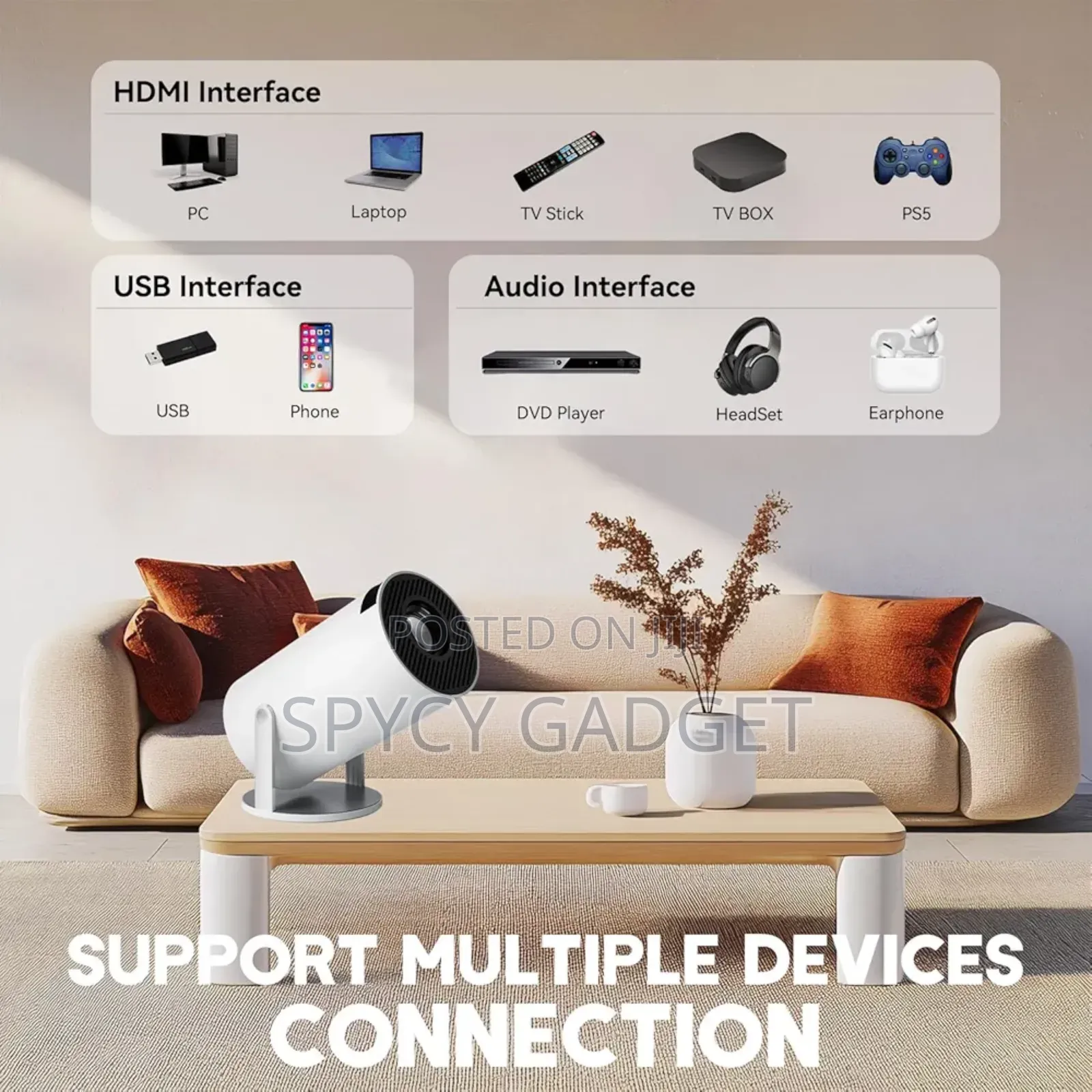 Mini Projector With 2 Joystick Bluetooth 5.2