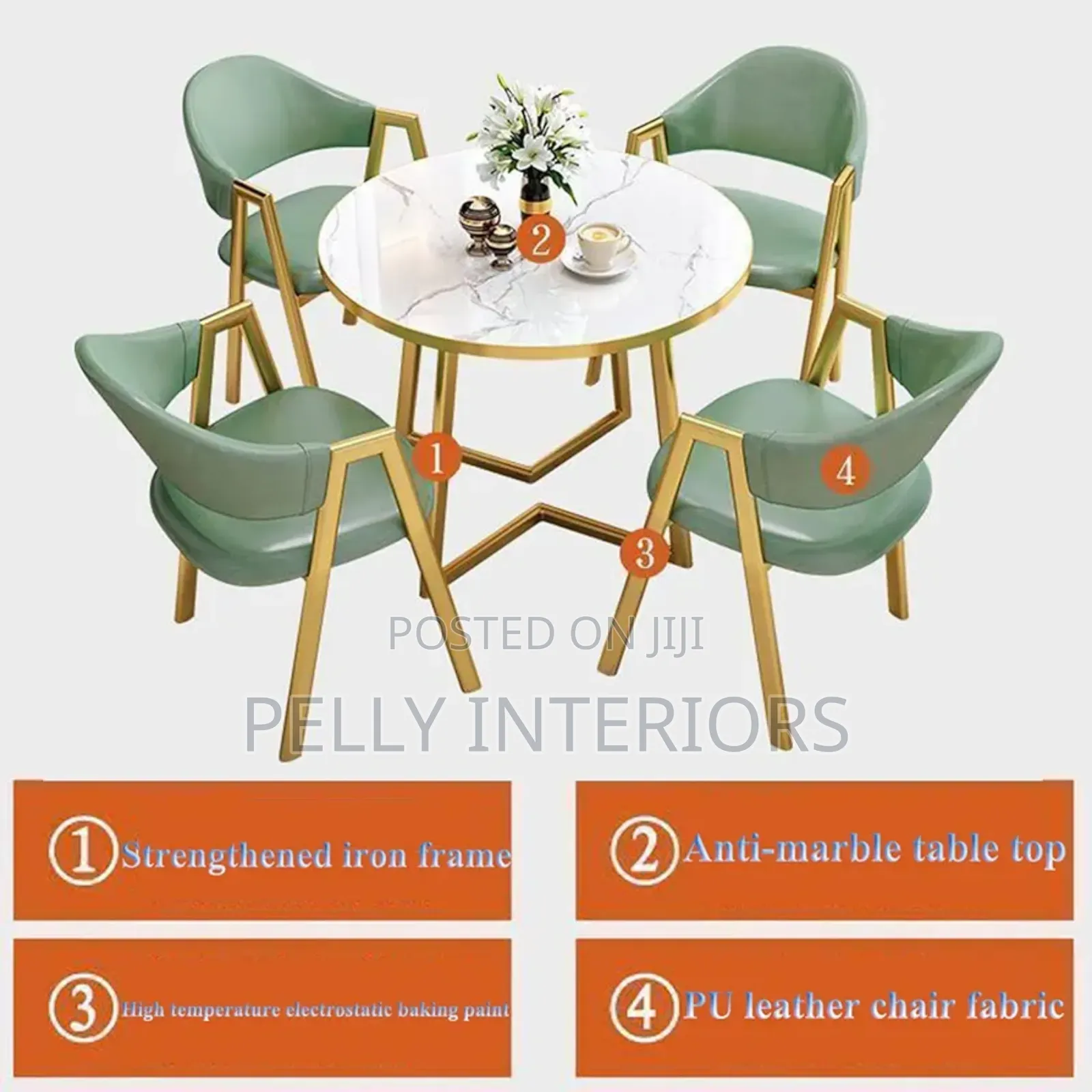 Round Dinning Set With 4 Chairs