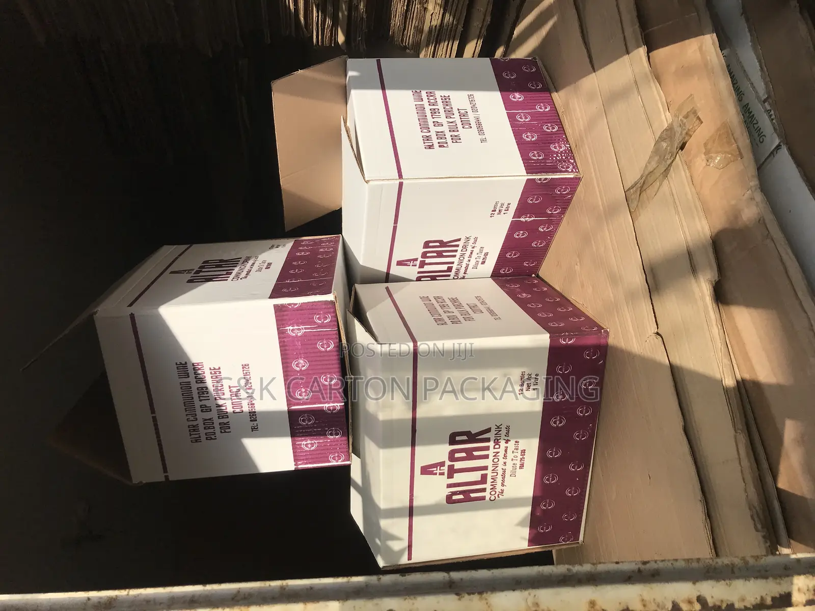 Wine Carton Box One Colour Printed