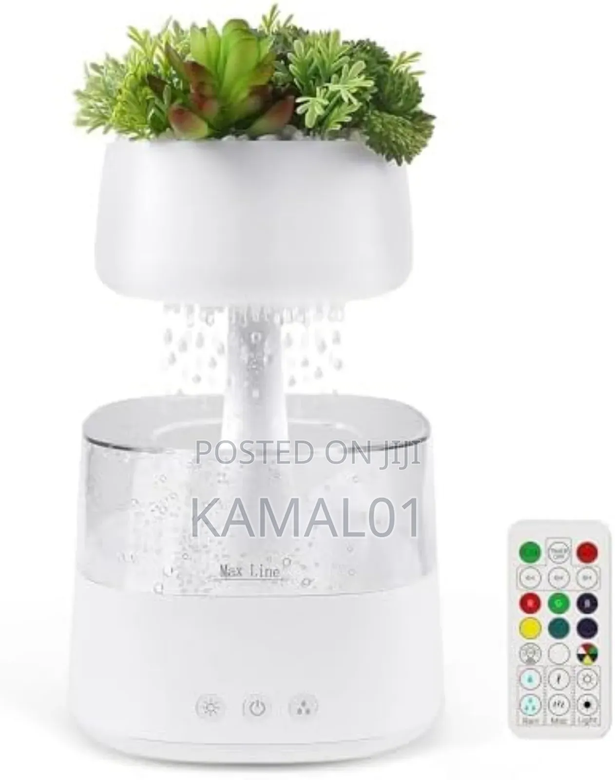 Rain Cloud Humidifier With Artificial Plants Remote Control