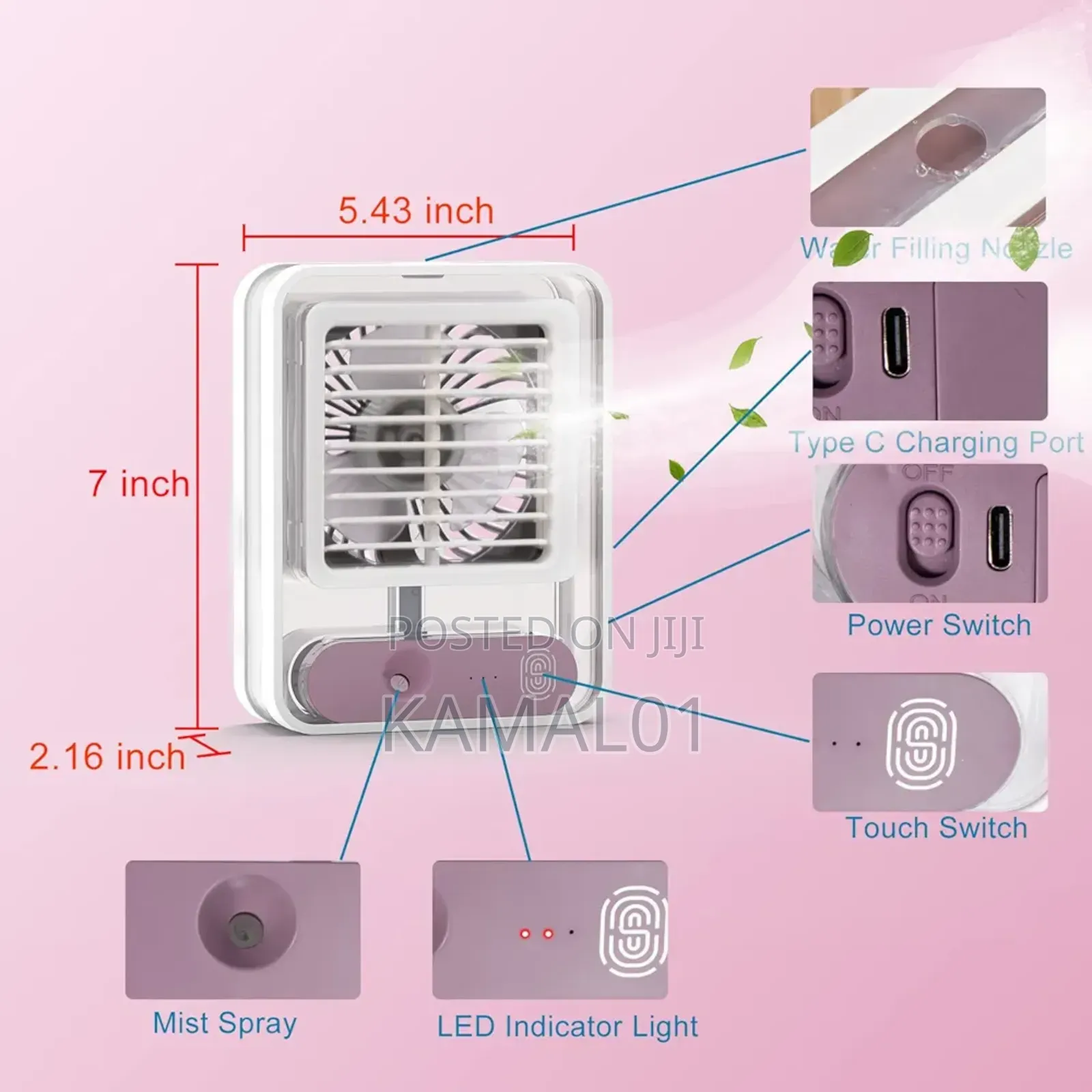Rechargeable Water Misting Fan