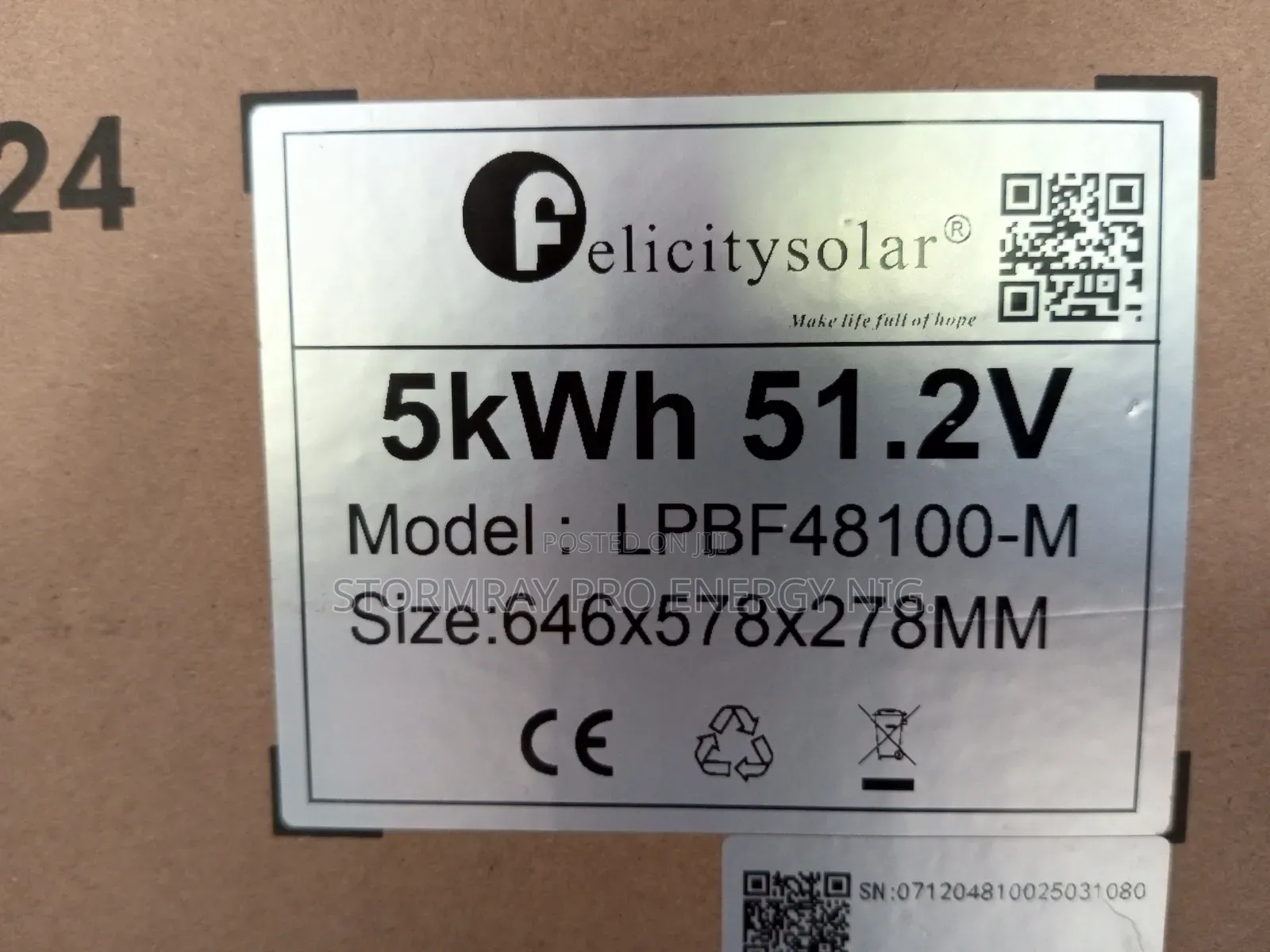 5kwh 48v Felicity Lithium Battery