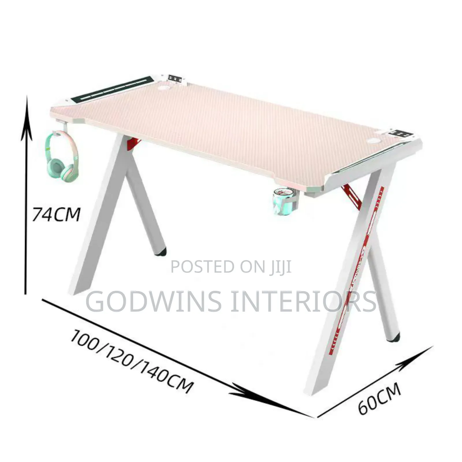 Exclusive Gaming Desk1.2mtr Pink
