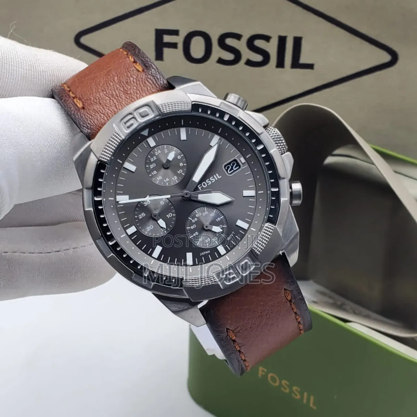 Fossil Brown Leather Chronograph Watch - 100% Original*