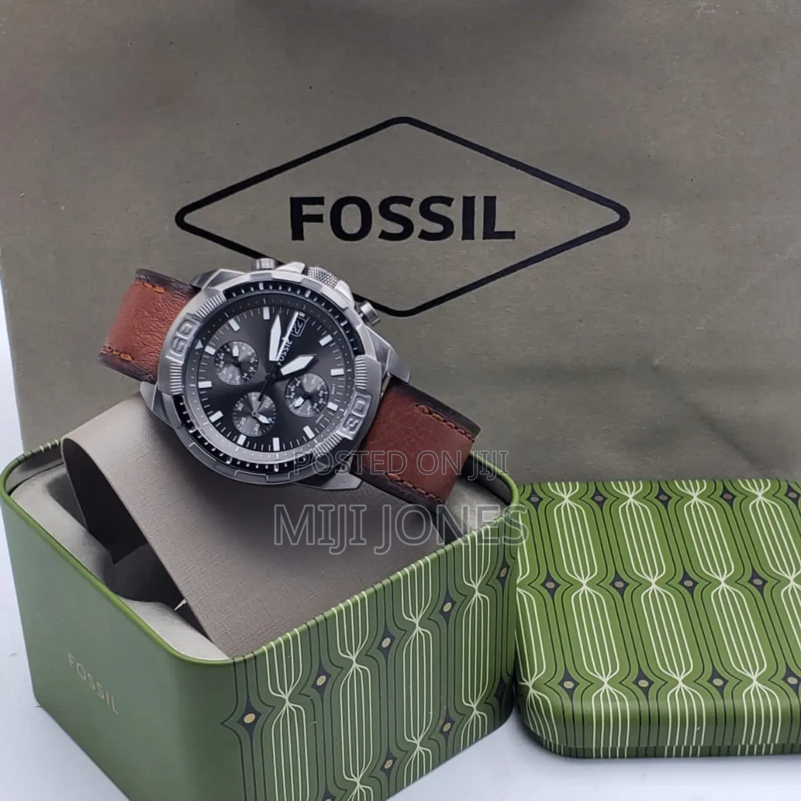 Fossil Brown Leather Chronograph Watch - 100% Original*