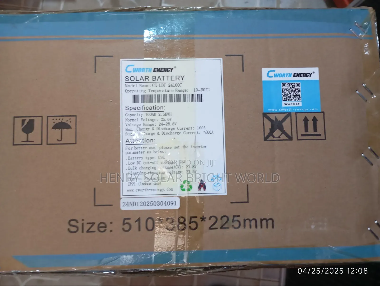 Cworth 2.5kwh 24v Lithium Battery
