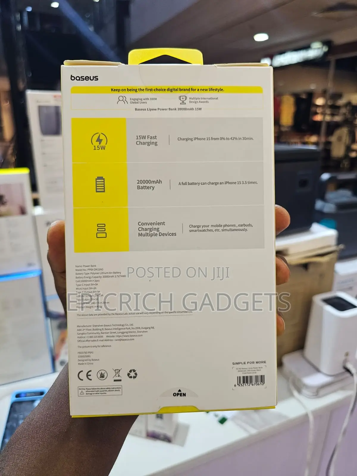 Baseus Lipow 20,000mah Powerbank.