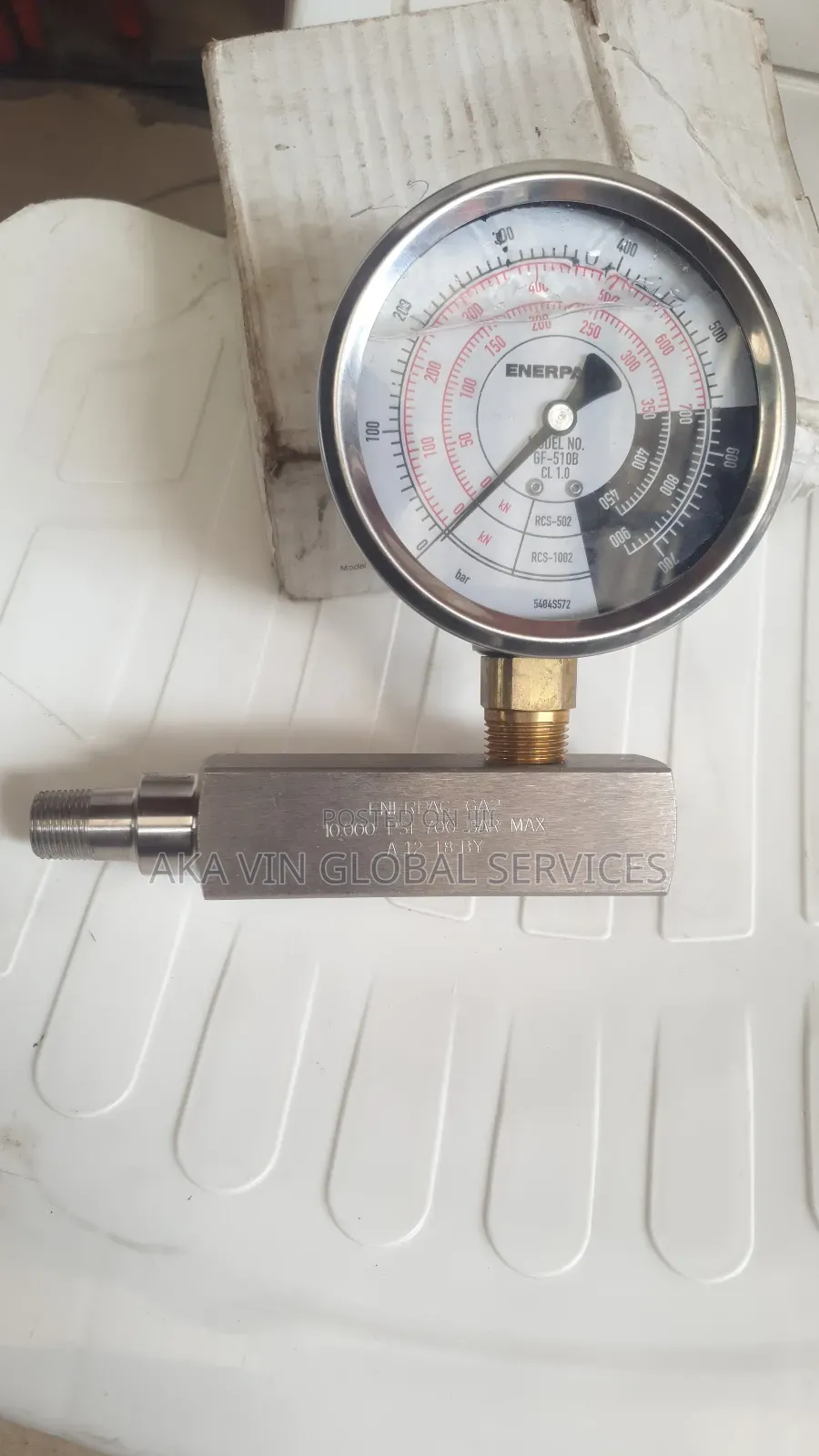 Enerpac Gauge Adaptor, 1/2 In. NPT Gauge Port, 10,000 Psi