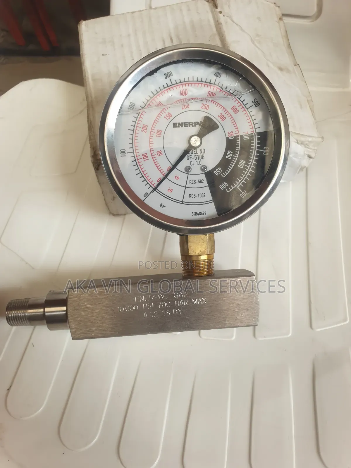 Enerpac Gauge Adaptor, 1/2 In. NPT Gauge Port, 10,000 Psi
