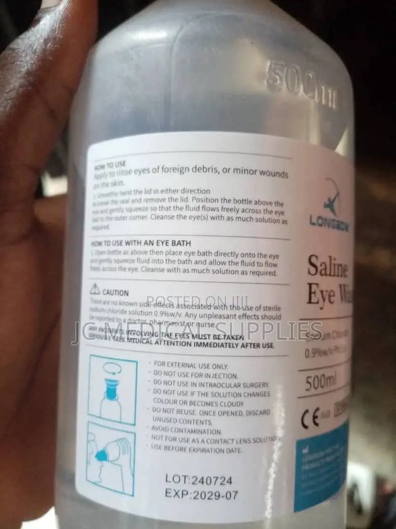 500ml Sterile Saline Eye Wash