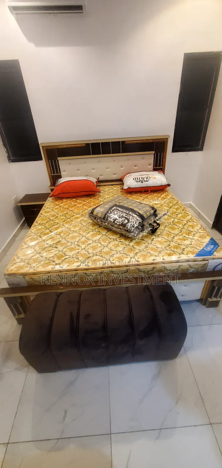 Multicolored Bed With 1 Bedside