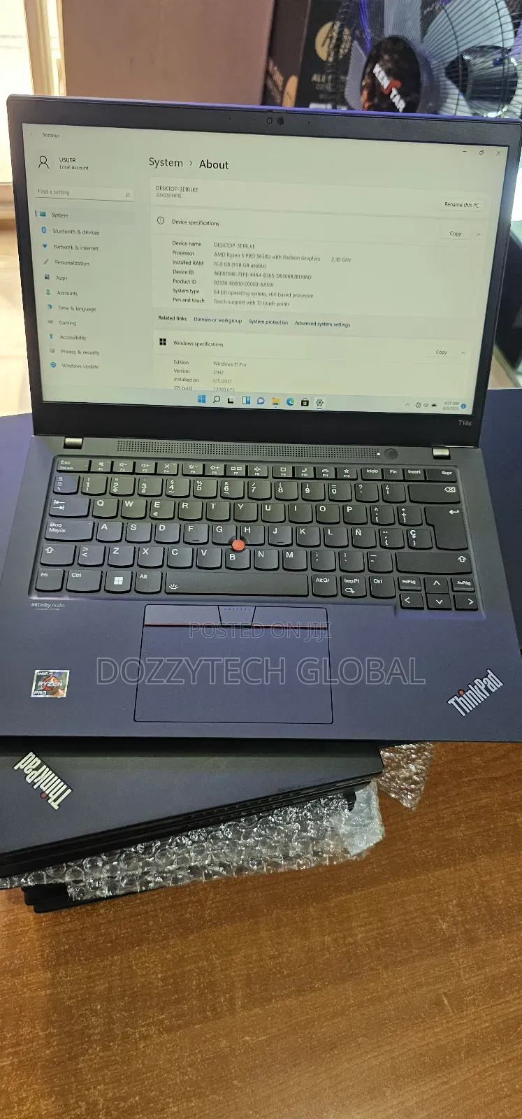 Laptop Lenovo Thinkpad T14s Gen 2 16GB AMD Ryzen 5 SSD 256GB