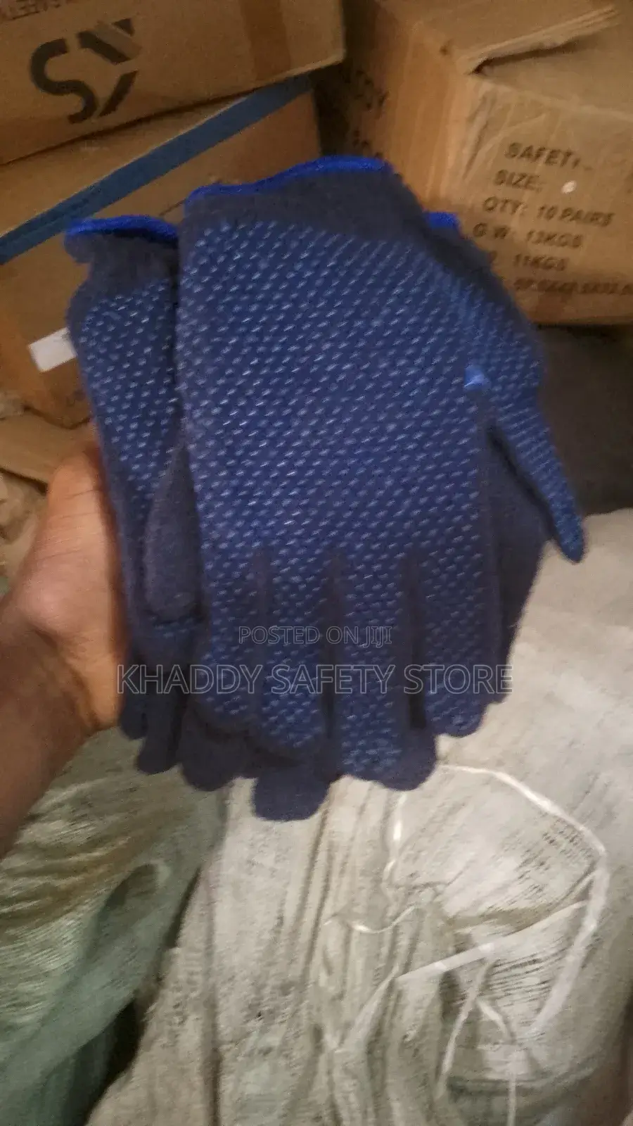 Dotted Cotton Handglove(Navy Blue)