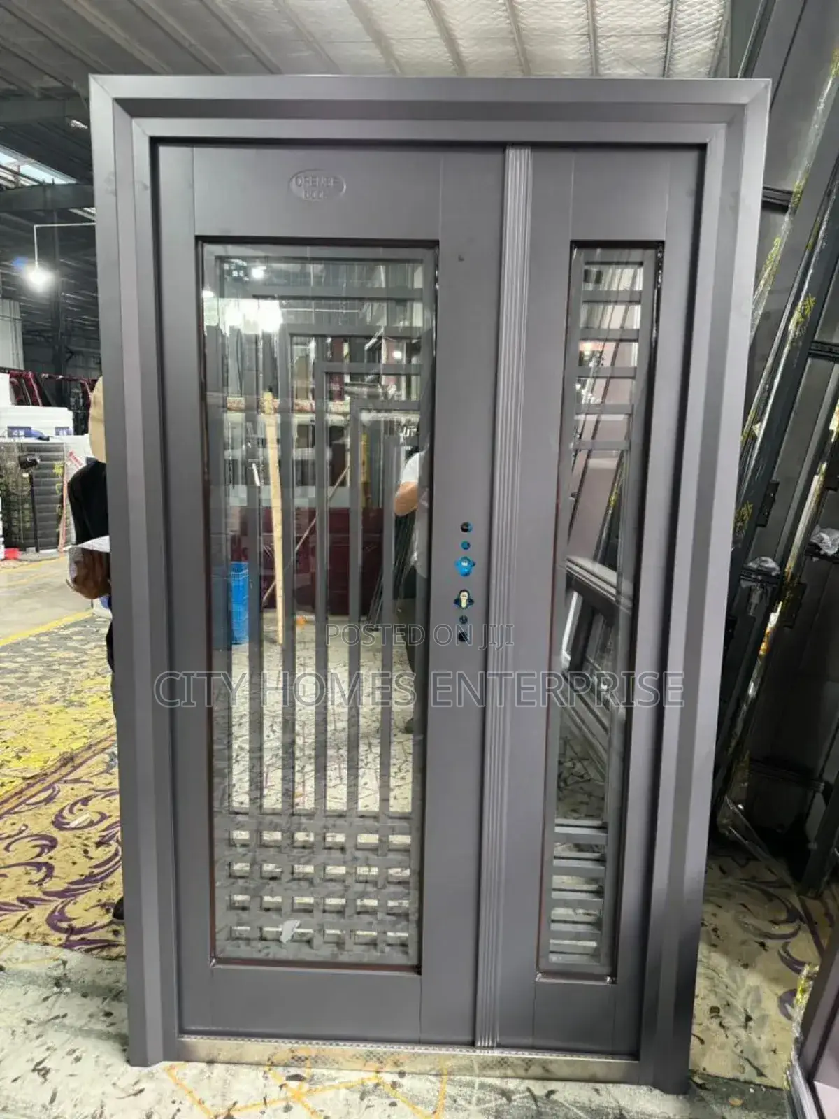 Quality Terrace Grey Glass Door 1.2x2.1 1,200mmx2,100mm