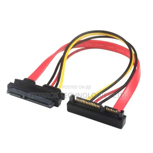 90 Degree Curve 25cm Sata 7+15 Pin Male to Femalec