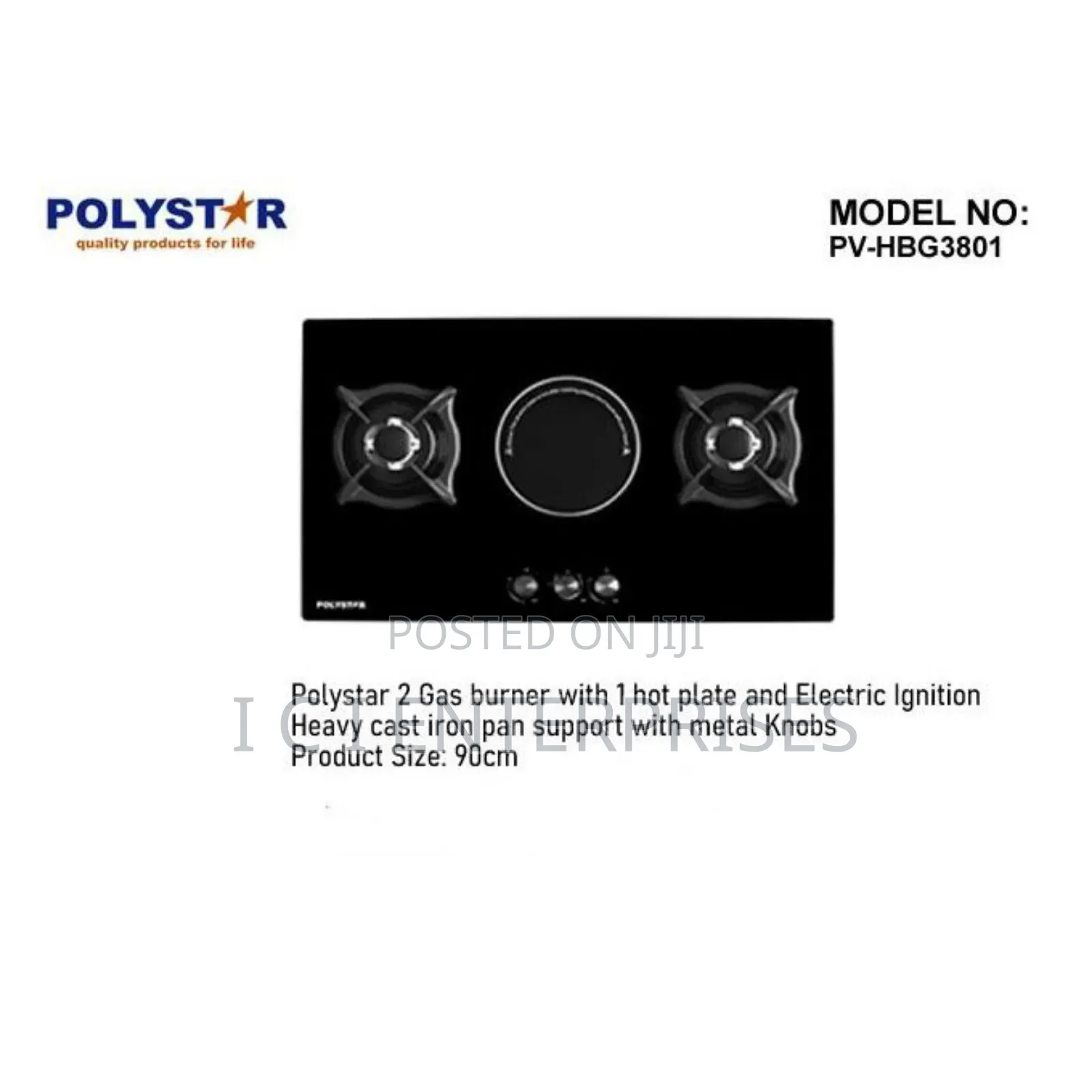 Polystar 2 Gas Burner With1 Hot Plate and Electric