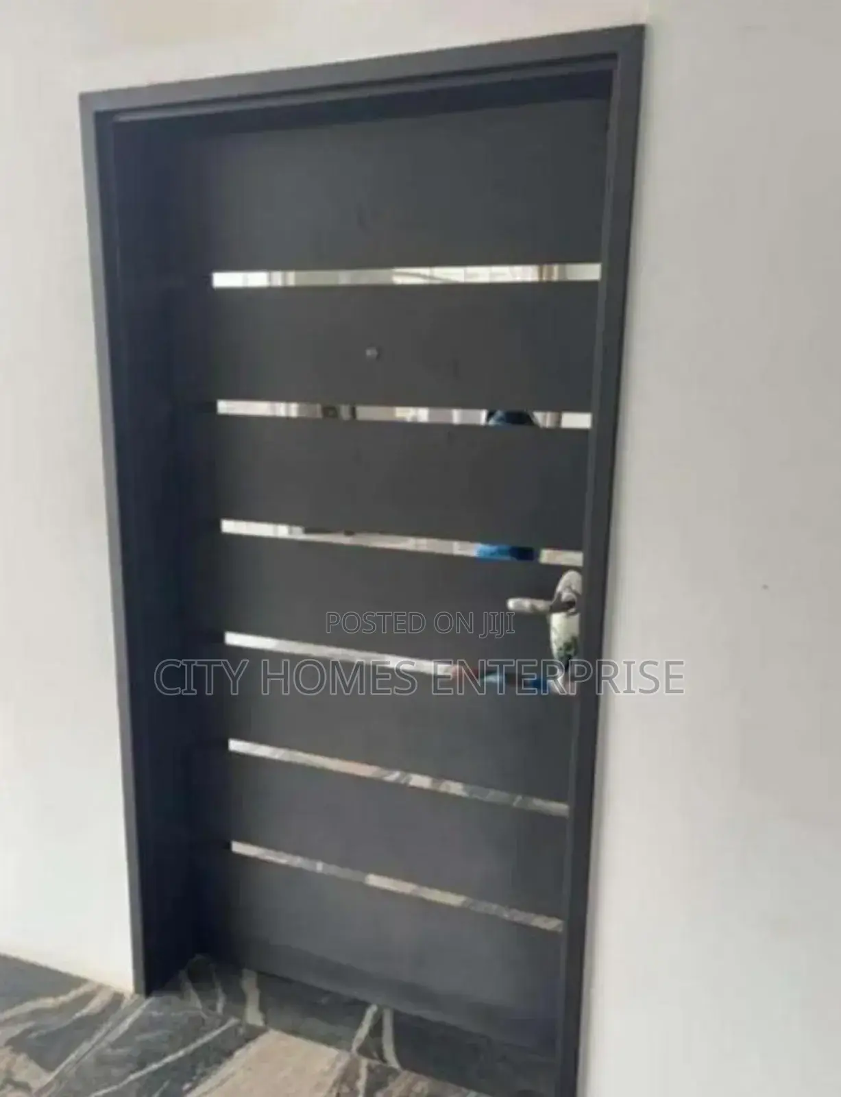 Grey N Silver 3ft Israeli Security Door Reinforced Steel Premium Grade