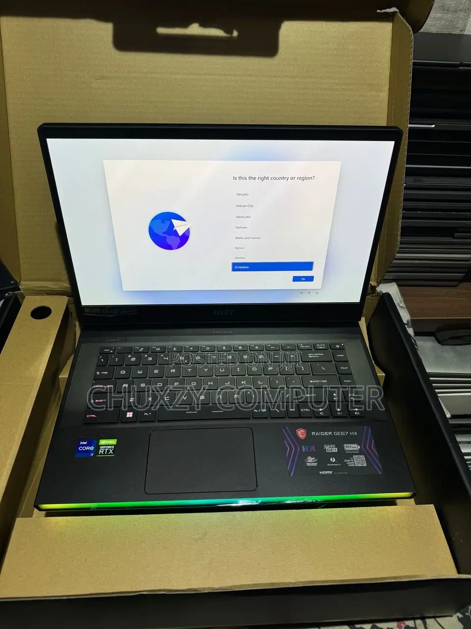 New Laptop MSI GE66 Raider 16GB Intel Core I7 SSD 1T
