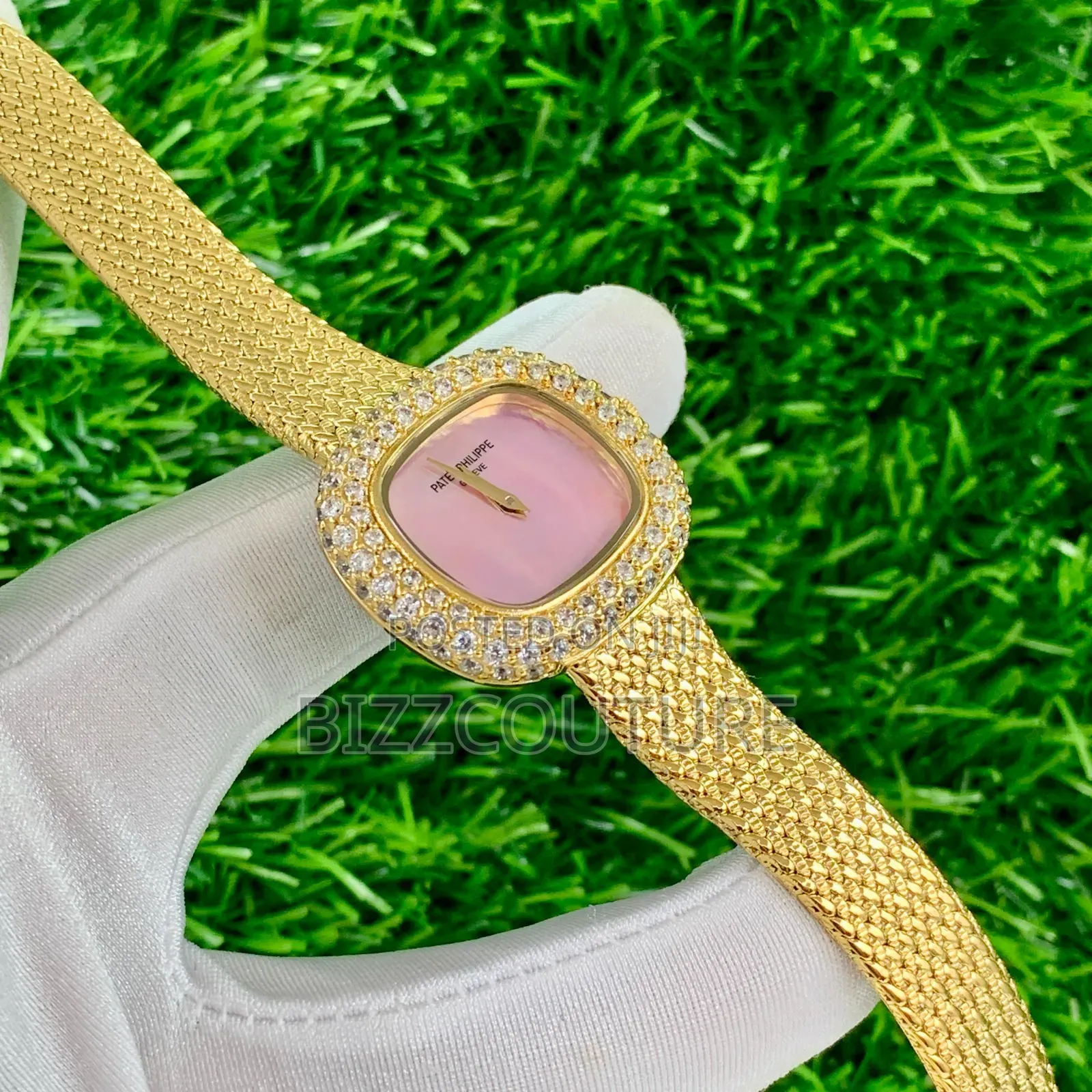 Original Patek Philippe Iced Out Gold Bracelet Watch