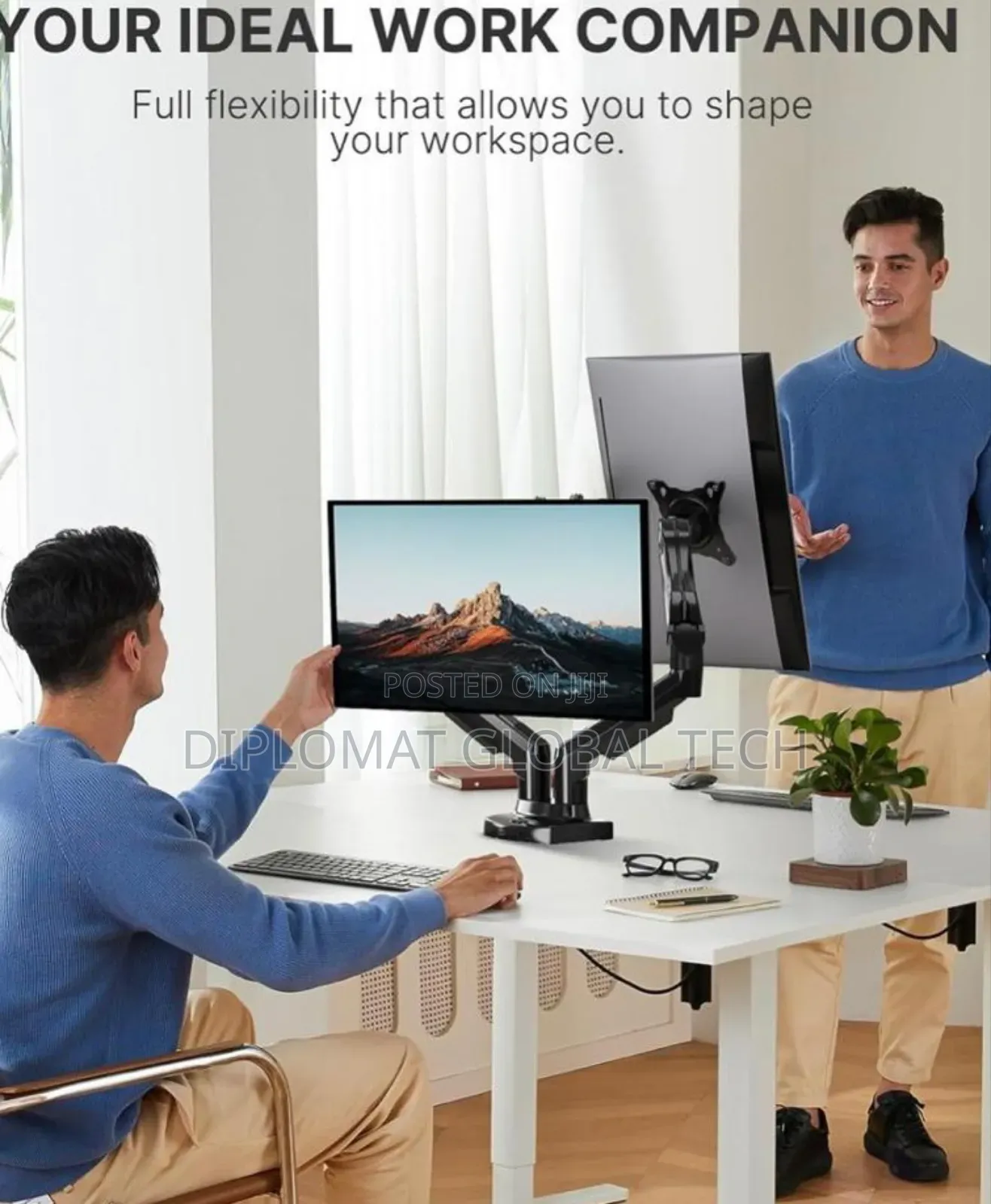 Huanuo Hnds6 Dual Monitor Stand Full Adjustable Monitor Desk