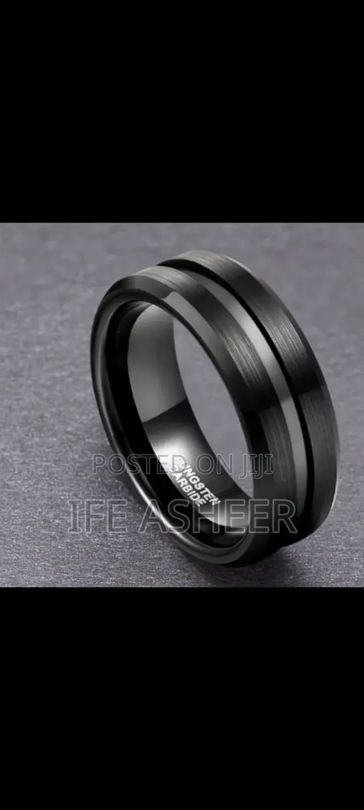 Black Wedding Band Rings for Couple - Black Ring