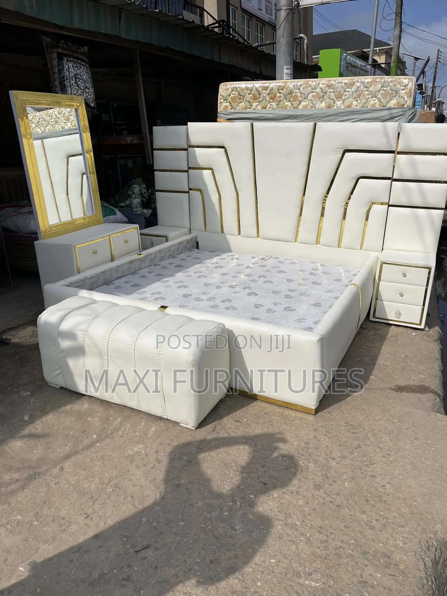 6ft by 6ft Leather Set of Bed