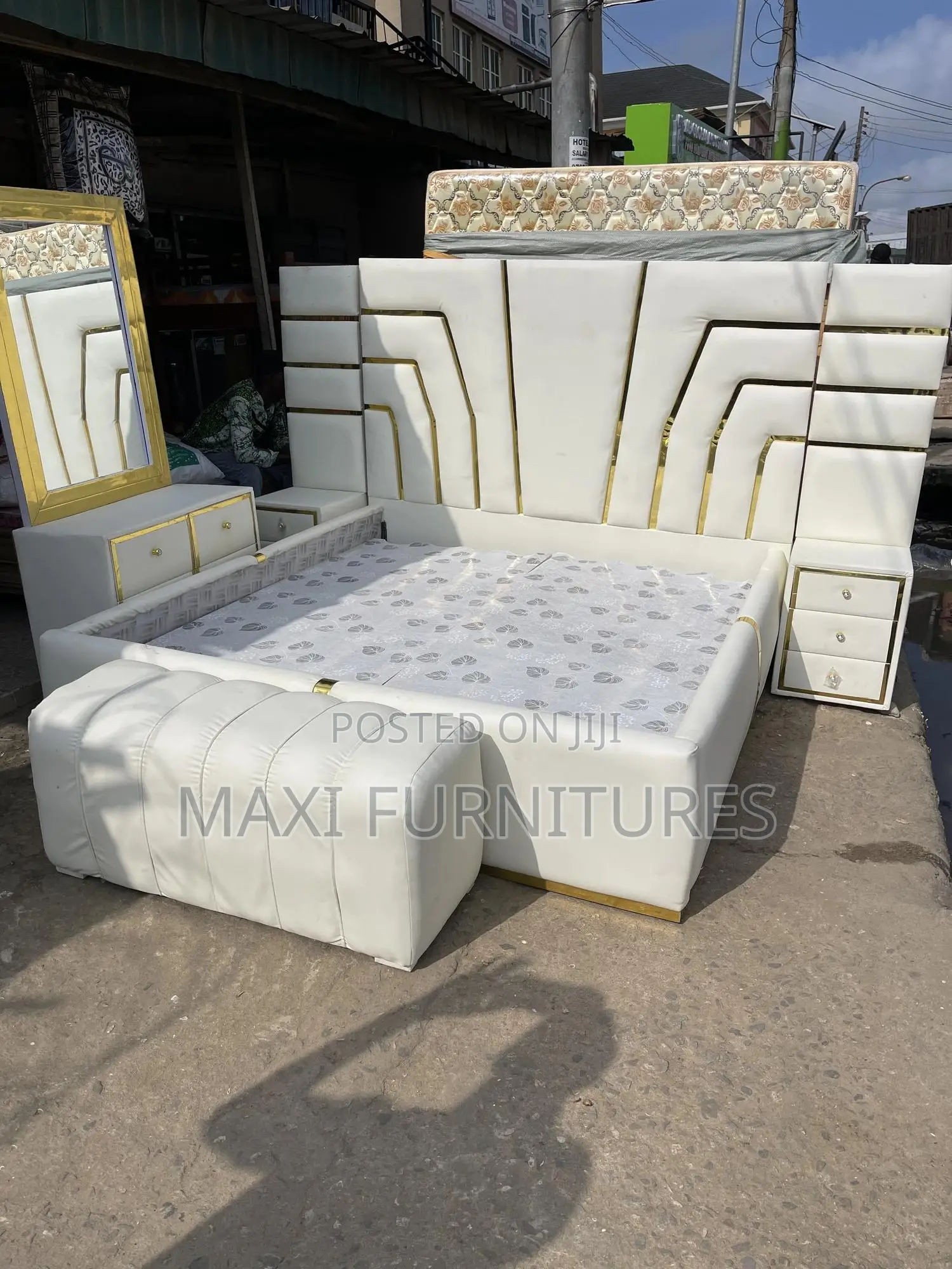 6ft by 6ft Leather Set of Bed