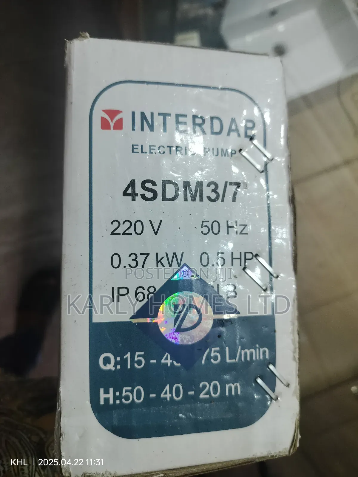 Submersible Pumping Machine (0.5) 1⁄2 Horse Power