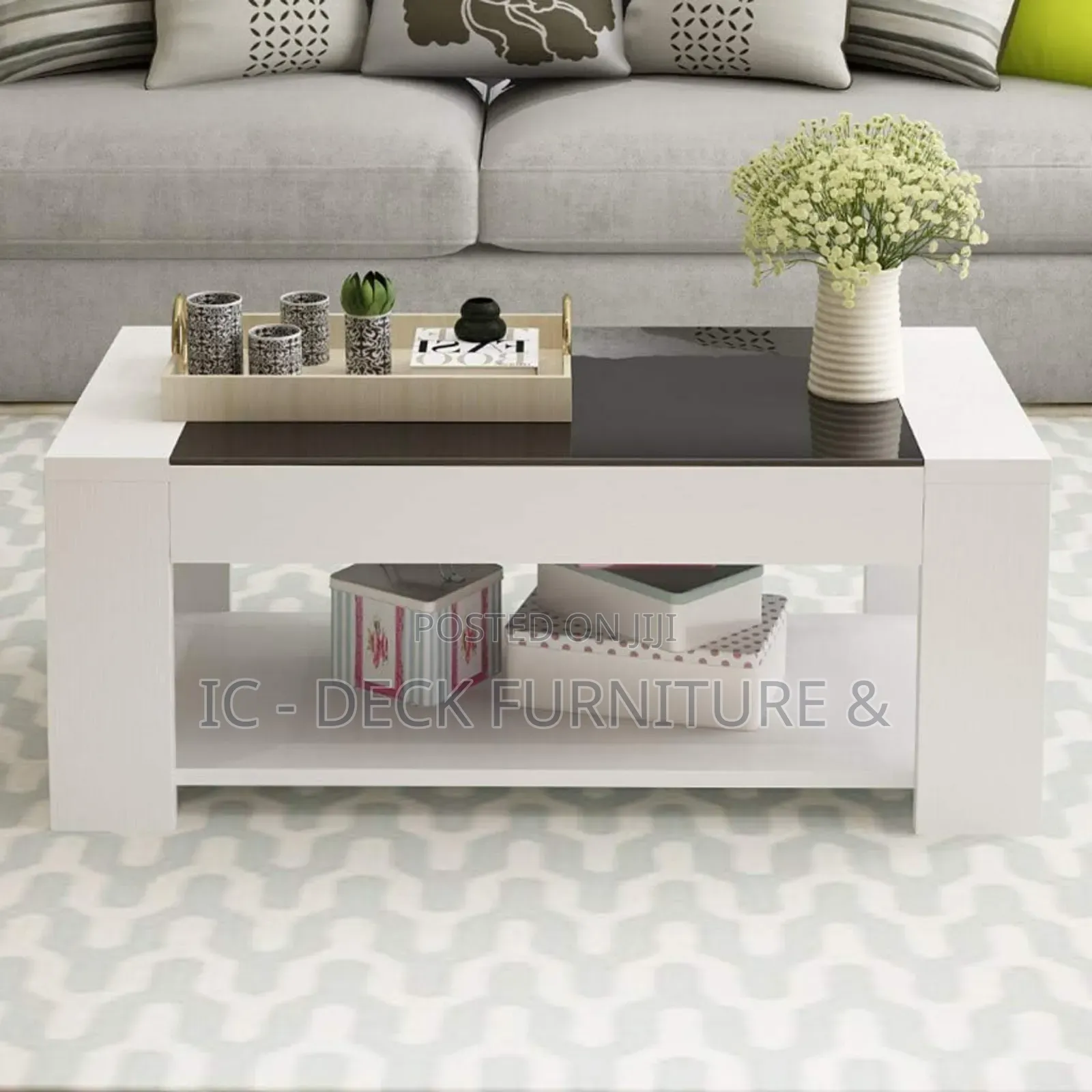 TBL38 Modern Minimalist Long Glass Coffee Table