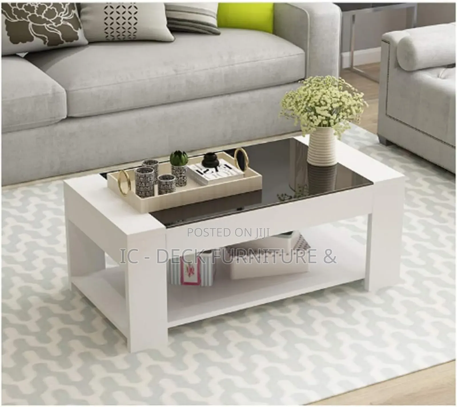 TBL38 Modern Minimalist Long Glass Coffee Table