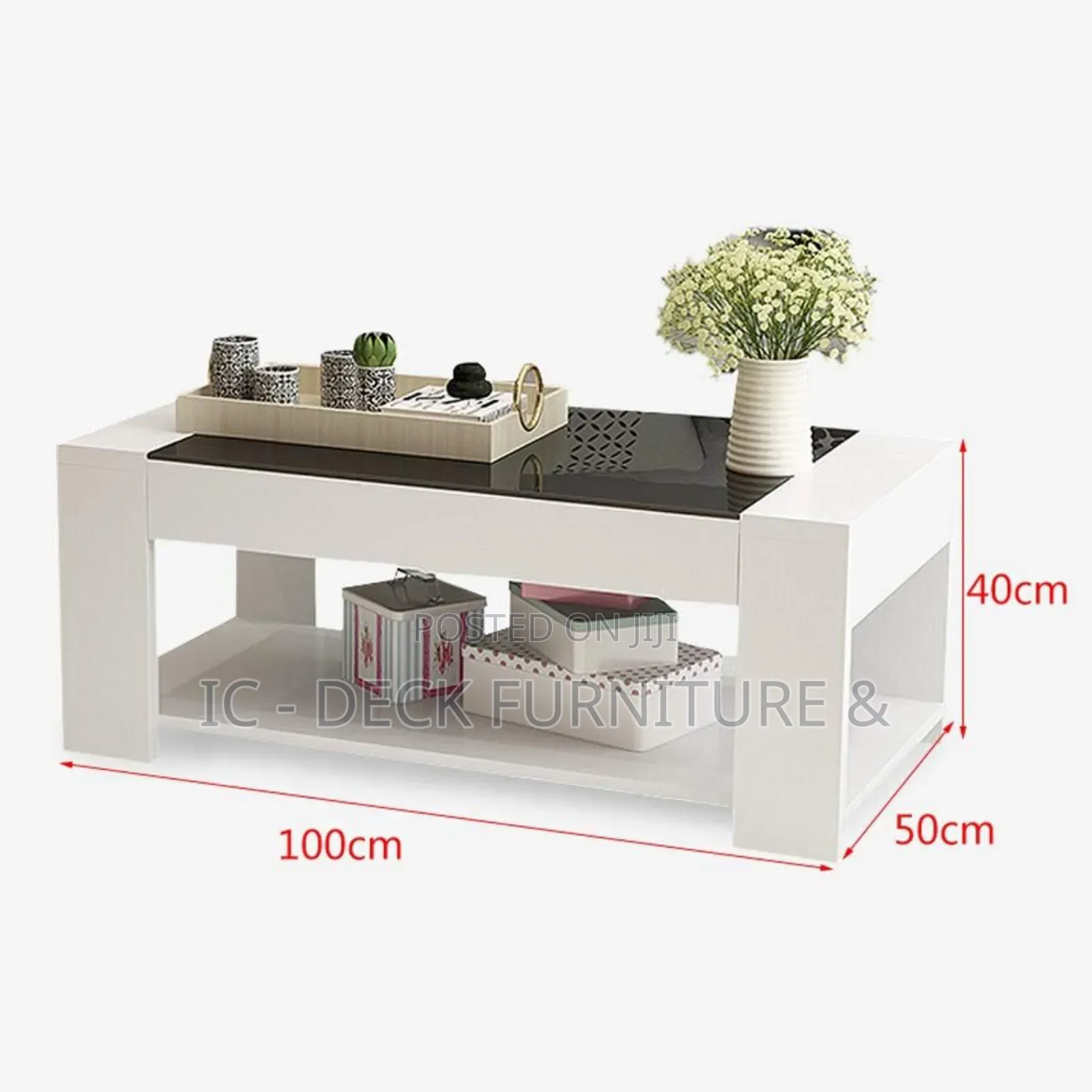 TBL38 Modern Minimalist Long Glass Coffee Table