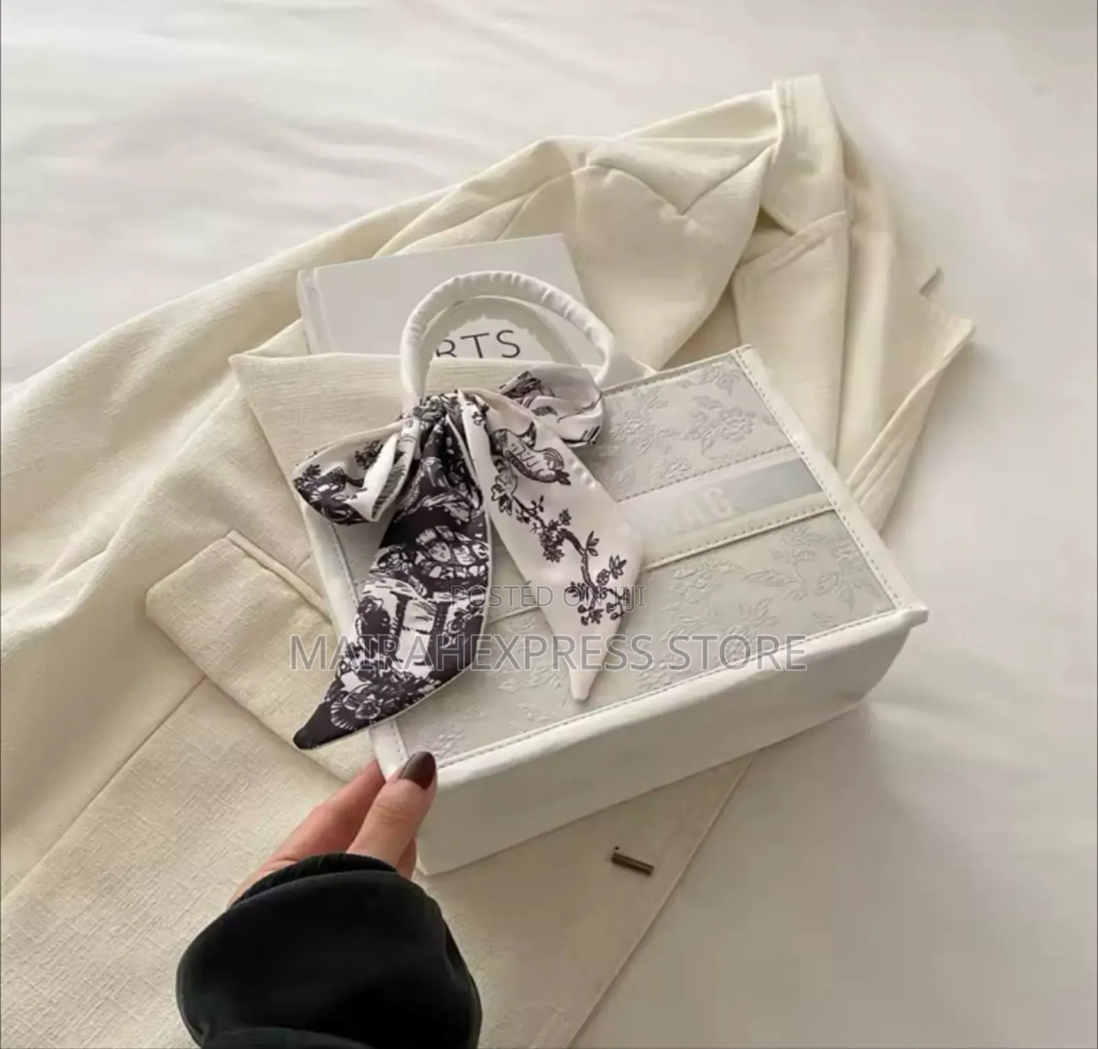 Casual Foreign Style Versatile Silk Scarf Bow Portable Bag