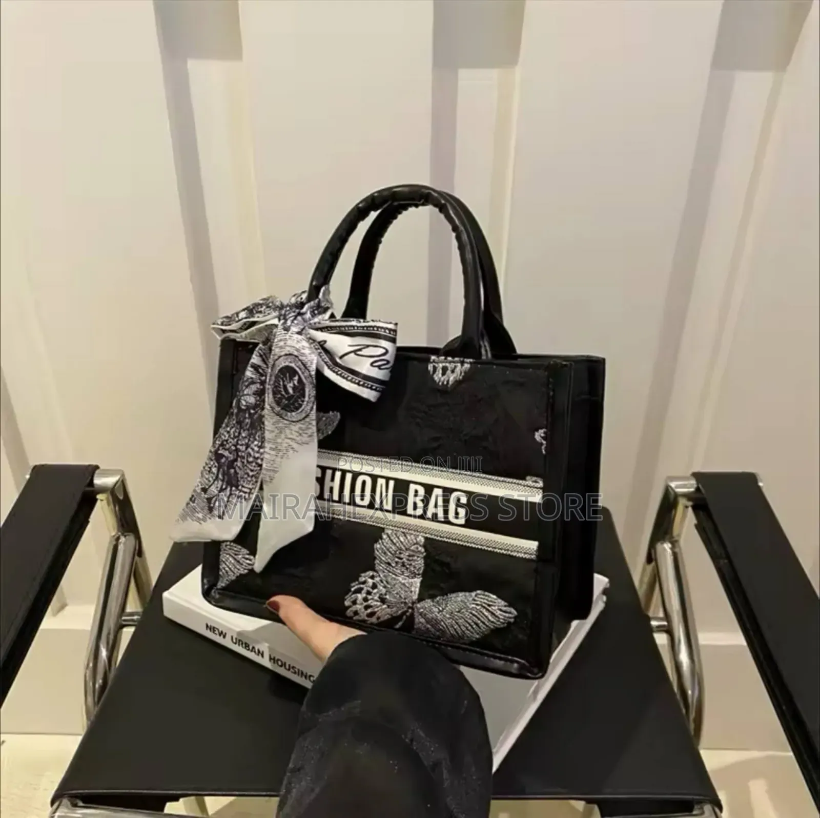 Casual Foreign Style Versatile Silk Scarf Bow Portable Bag