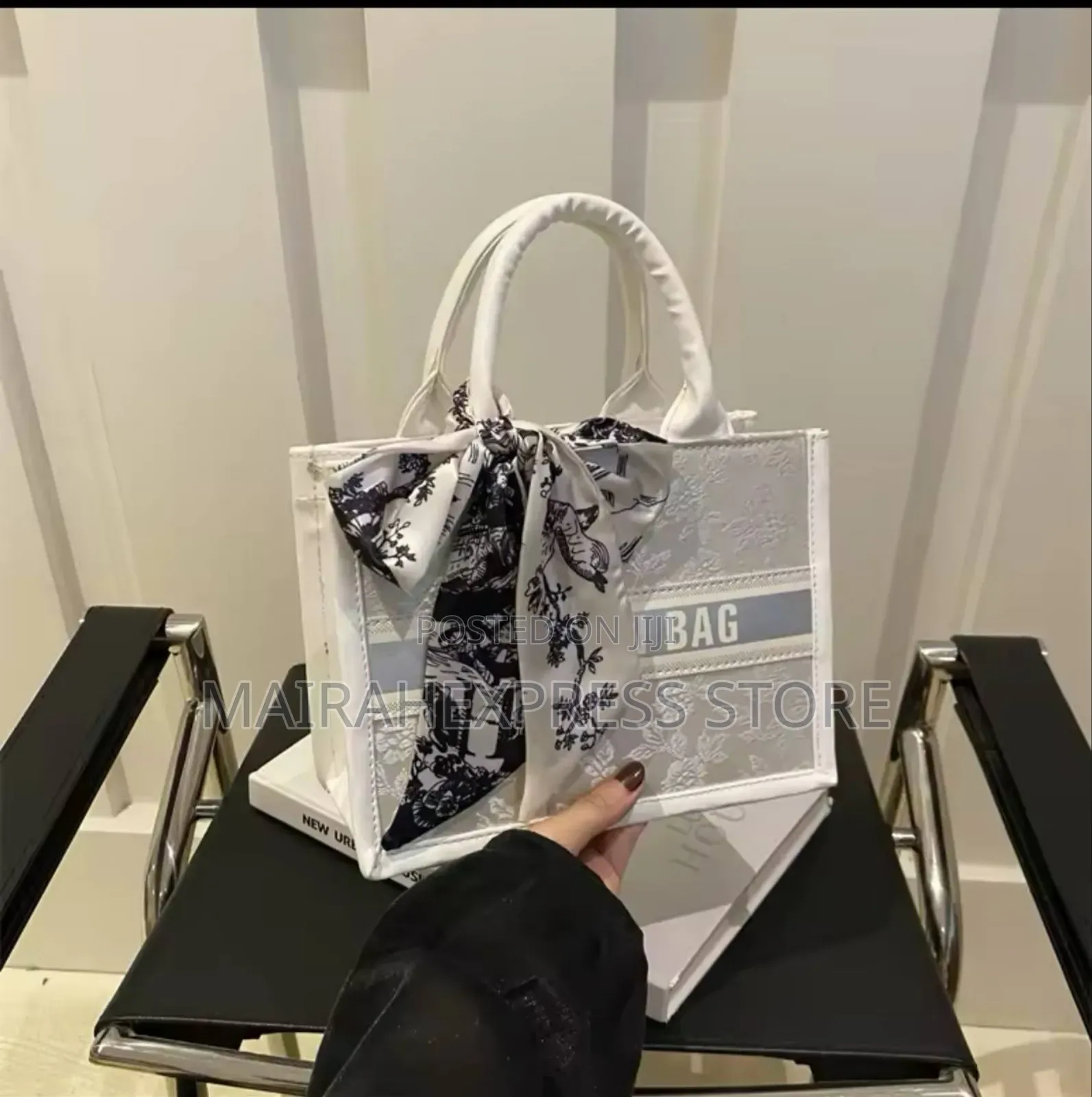 Casual Foreign Style Versatile Silk Scarf Bow Portable Bag