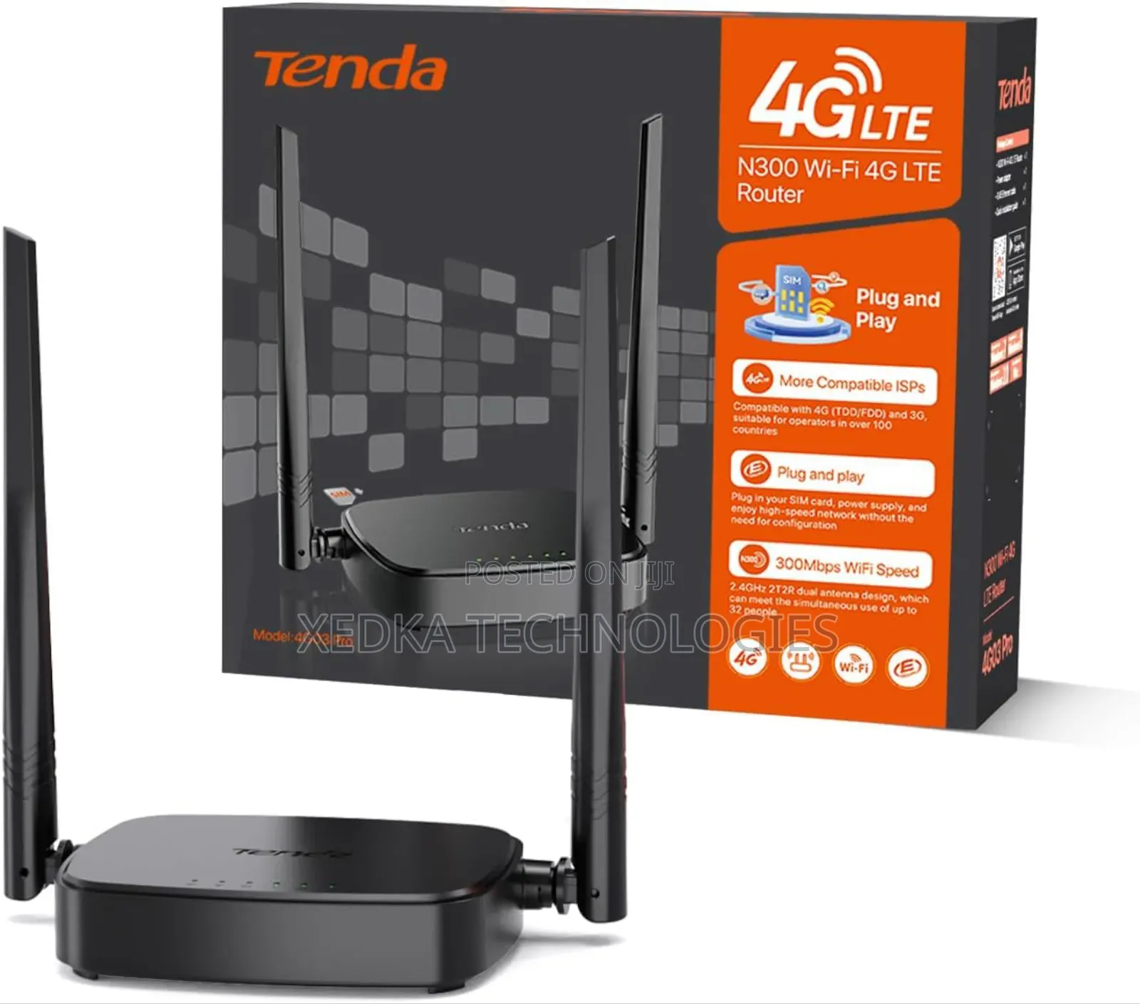Tenda 4g Lte 300mbps Universal Sim Card Wifi Router