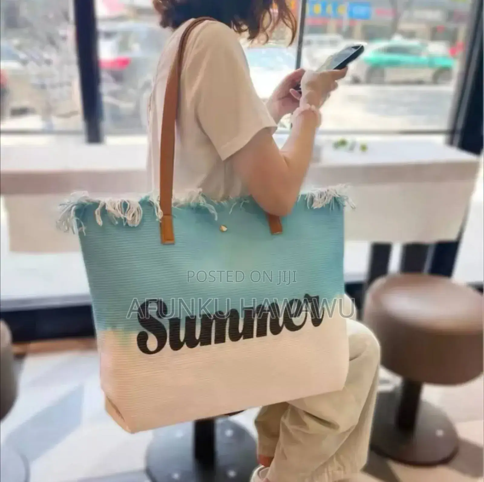 Summer New Canvas Women's Large Capacity Beach Bag